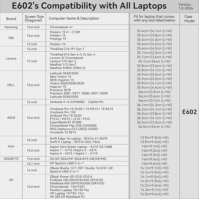 Smatree 15.6 inch Laptop Sleeve for ASUS Zenbook Pro 15 UM535, Vivobook Pro 15 OLED K3500/M6500/M3500, Vivo-Book 15X M6501/15X OLED K6501, Vivobook 15 M513/K513, 15 inch Case with Pocket (E602)