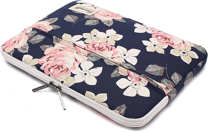 Canvaslife White Rose Laptop Sleeve 15 Inch 15 Case and 15.6 Laptop Bag