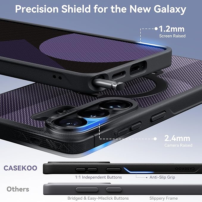 CASEKOO Geo Purple for 26U Case with 360 Spin Magnetic Stand [Fit for MagSafe] [18FT MIL-STD Protection] Shockproof Invisible Ring Holder Matte s26U Phone Case 6.9''