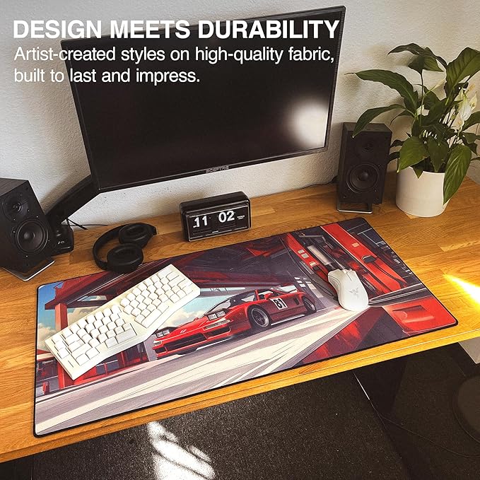 MPCO. Original Large Gaming Desk Mat – 36" x 17" Aeroglyde Manga Motors Miros-Honda Full Desk Mouse Pad for Smooth Precision – Non-Slip, Washable Extra-Large PC Mouse Pad for Gaming Sessions