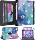Kidcube for iPad Air 13 Inch Case (M3/M2)/for iPad Pro 12.9 Cases 6th/5th (2022/2021) - Women Girls Cute Rotating Stand Folio Cover with Pencil Holder & Card Slot Design Kawaii Cartoon Cool Dog Cover