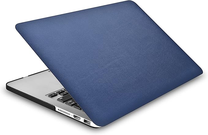 KECC Compatible with MacBook Pro 16 inch Case 2025 2024 2023 2022 2021 Release M4 M3 M2 M1 A3403 A3186 A2991 A2780 A2485 Protective Italian Leather Hard Shell + Keyboard Cover, Navy Blue Leather