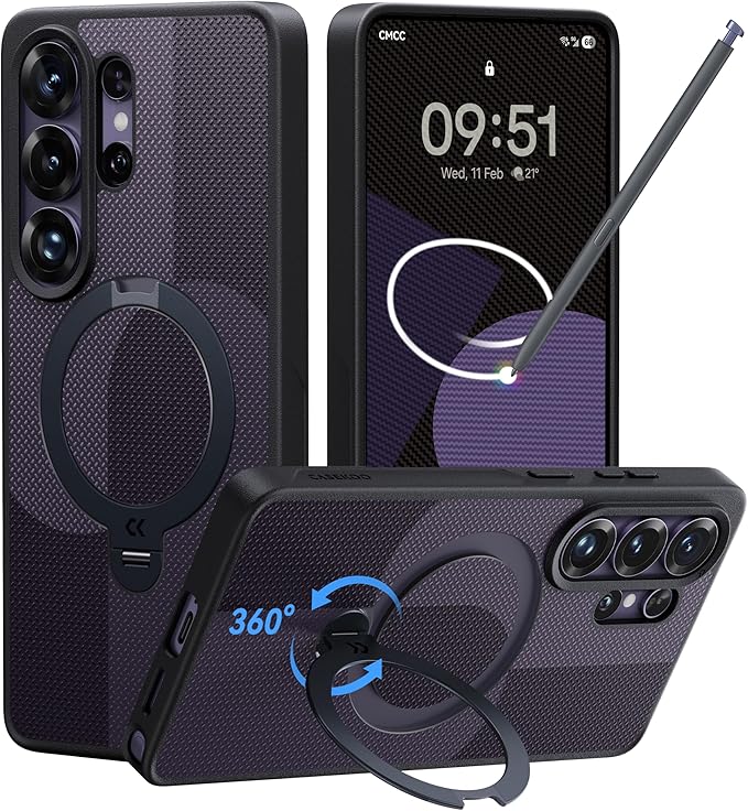 CASEKOO Geo Purple for 26U Case with 360 Spin Magnetic Stand [Fit for MagSafe] [18FT MIL-STD Protection] Shockproof Invisible Ring Holder Matte s26U Phone Case 6.9''