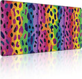 35.4 x 15.7 in, XXL Large Mouse Pad for Desk, Extended Keyboard Mouse Mat for Computer Office, Big Mouse pad with Stitched Edges, Gaming Pc-Rainbow Leopard