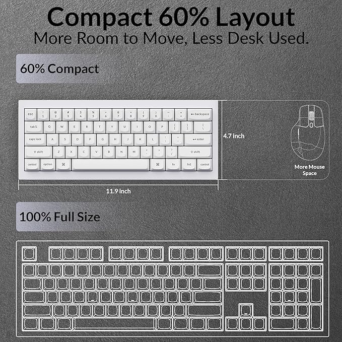 Keychron Q4 Wired Custom Mechanical Keyboard, QMK/VIA Programmable Macro, Full Aluminum, Hot-Swappable Gateron G Pro Blue Switch, 60% Layout Double Gasket Compatible with Mac and Windows - White
