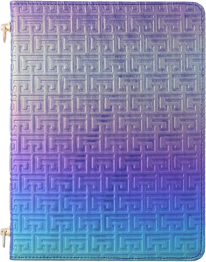 Shiny Case for iPad Pro 12.9" 6th/5th/4th Gen & iPad Air 13-inch Handbag w/Hand Strap, Techcircle Crossbody Iridescent Folio Stand Wallet Case w/Pencil Holder+Shoulder Strap, Shiny Indigo