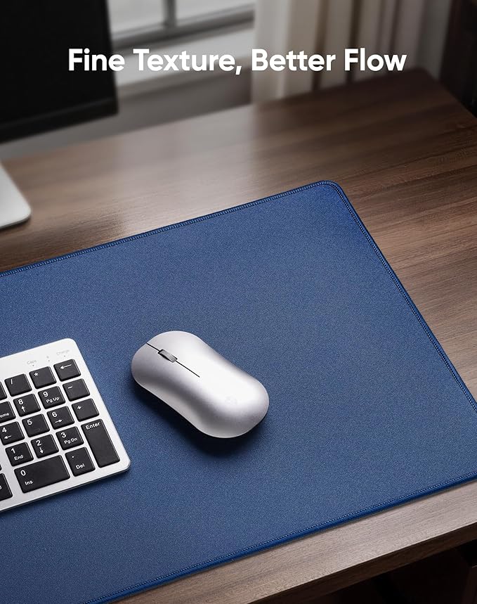 Reniteco Waterproof Large Gaming Mouse Pad with Durable Stitched Edges, Non-Slip Rubber Base, Grainy Jacquard Mouse Mat Desk Pad for Home Office Gaming, 31.5''x11.8''x0.12'', Matte Gray