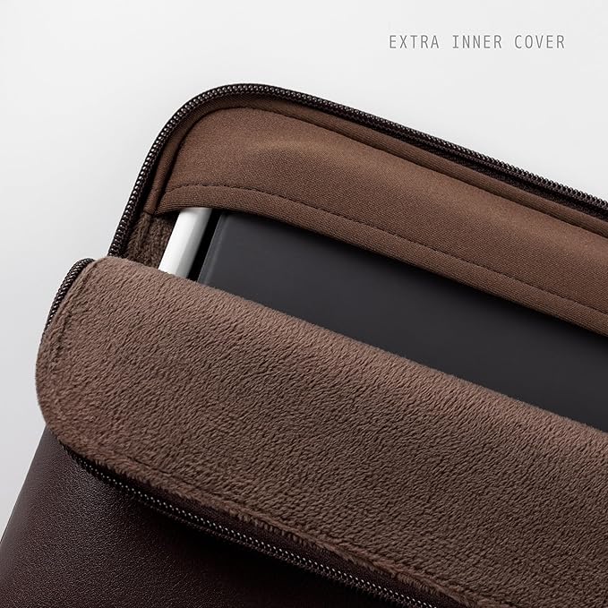 Comfyable Tablet Sleeve Compatible with iPad Air 13 inch M4 2026, iPad Pro 13" M5 with Magic Keyboard & Pencil Holder - PU Leather Bag Slim Protective Cover Case - Chocolate