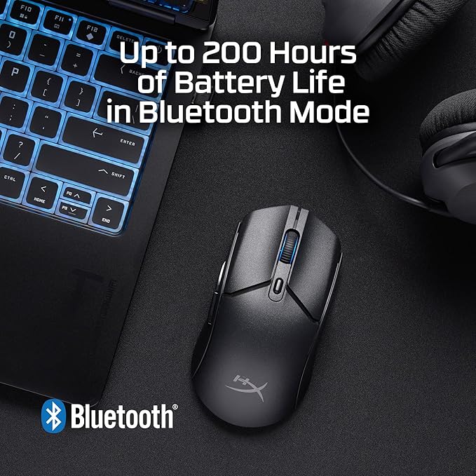 HyperX Pulsefire Haste 2 Core Wireless – Gaming Mouse for PC, Long Battery Life, Lightweight, Custom Core Sensor, Dual Wireless Connectivity, Black