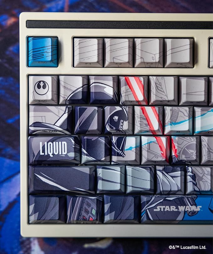 Team Liquid Star Wars Skywalker PBT Dye Sub Keycaps for Mechanical Gaming Keyboards, Cherry MX Switches, Custom Side Print, ANSI ISO Support, US Layout