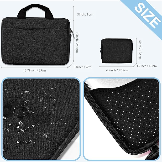 Hseok 13 14 inch Laptop Case Sleeve with Small Case,TSA Computer Handbag Compatible with MacBook Neo/Pro 14 M5/M4/M3/M2/M1,All Models 13.3" MacBook Air/Pro,XPS 13/14,Most 13-14 Notebooks,Black