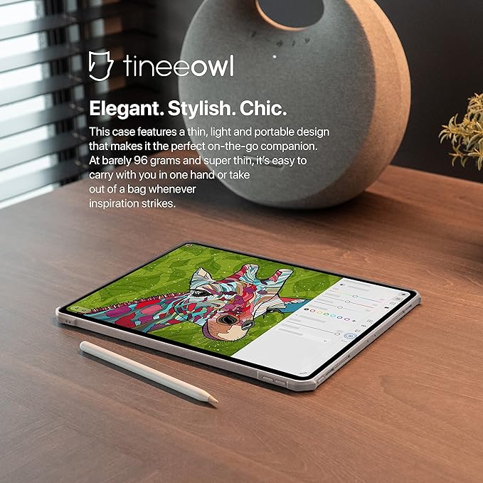 TineeOwl iPad Pro 11 inch Case 2022, 2021, 2020, 2018 (4th, 3rd, 2nd, 1st Generation) Ultra Thin, Clear Back, Flexible TPU Absorbs Shock, Supports Apple Pencil Wireless Charging (Stone/Clear Back)