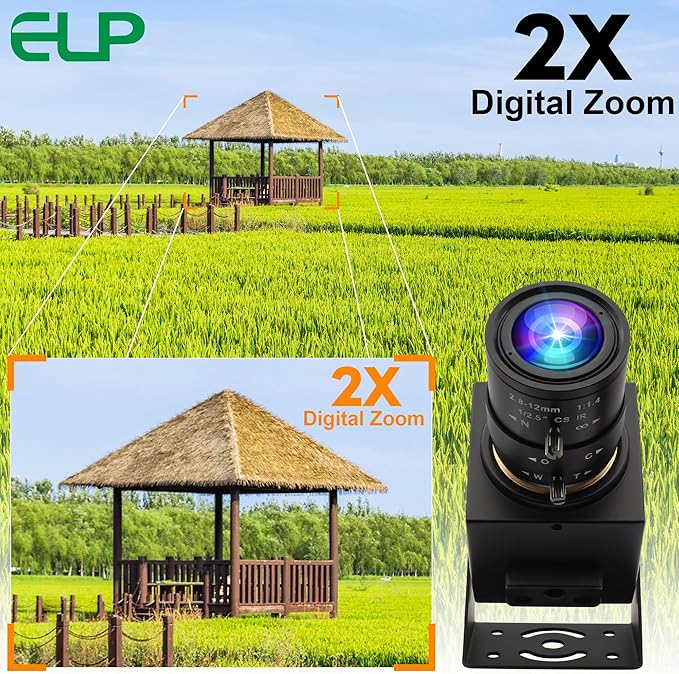 4K USB3.0 HDMI Camera 4K 60fps 2.8-12mm Zoom Webcam for Computer Mini Lightburn Camera for Laser Engraver H.264 Telescope USB Security Industrial PC Webcamera for Raspberry Pi Jetson Nano