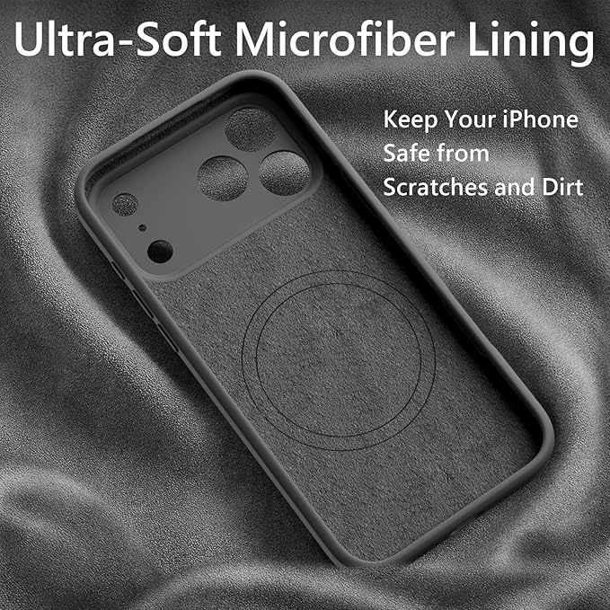 FireNova Magnetic for iPhone 17 Pro Case, Compatible with MagSafe, [Integrated Silicone Camera Control Button] [Camera Protection] Anti-Scratch Microfiber Lining Phone Case, 6.3", Space Gray