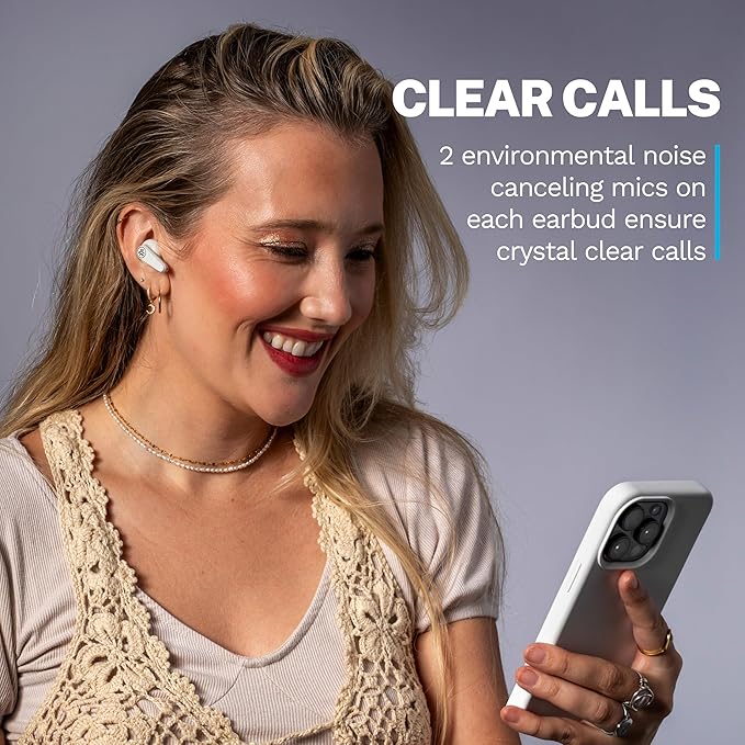 JLab, Go Pods ANC, True Wireless Earbuds, Active Noise Cancelling, Bluetooth, Cloud White