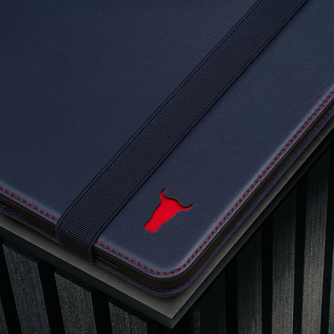 TORRO Case Compatible with iPad Pro 11” M5 / M4 (2025/2024) – Premium Leather iPad Pro 11” 2025/2024 Case with Stand Function, Apple Pencil Connectivity and Wake/Sleep Function (Navy Blue)