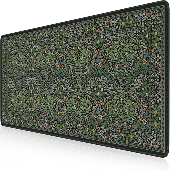 iCasso Big Mouse Pad, Desk Pad Mat, Full Desk Large Mousepad, Anti-Slip Smooth Surface XXL Computer Pad with Stitched Edges for Home Office Organizer (Green)