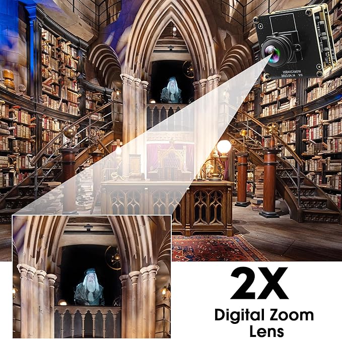 HDMI USB Camera 4K USB Camera Module with Fisheye Lens 2X Digital Zoom Simultaneously Output PC Camera UVC USB2.0 Lightburn USB Camera for Raspberry Pi Jetson Nano