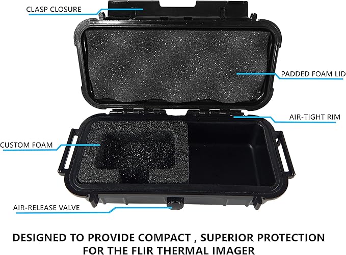 CASEMATIX Thermal Camera Case Compatible with FLIR One Pro and Gen 3 Thermal Imager Topdon Tc002C Fluke TC01B TC01A Thermal Imaging Cameras for IOS and Android, Waterproof Case Also Fits Cables
