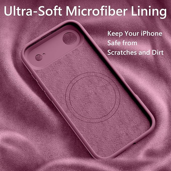 FireNova Magnetic for iPhone Air Case, Compatible with MagSafe, [Integrated Silicone Camera Control Button] [Camera Protection] Microfiber Lining Phone Case for iPhone 17 Air, 6.5", Lilac Purple
