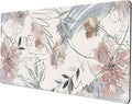 Desk Mat, Abstraction Hand Painted Flowers Extended Gaming Mouse Pad (31.5x15.75 in), Cute Large Non-Slip Rubber Base Mousepad with Stitched Edges, Keyboard Mouse Mat Desk Pad for Game Office