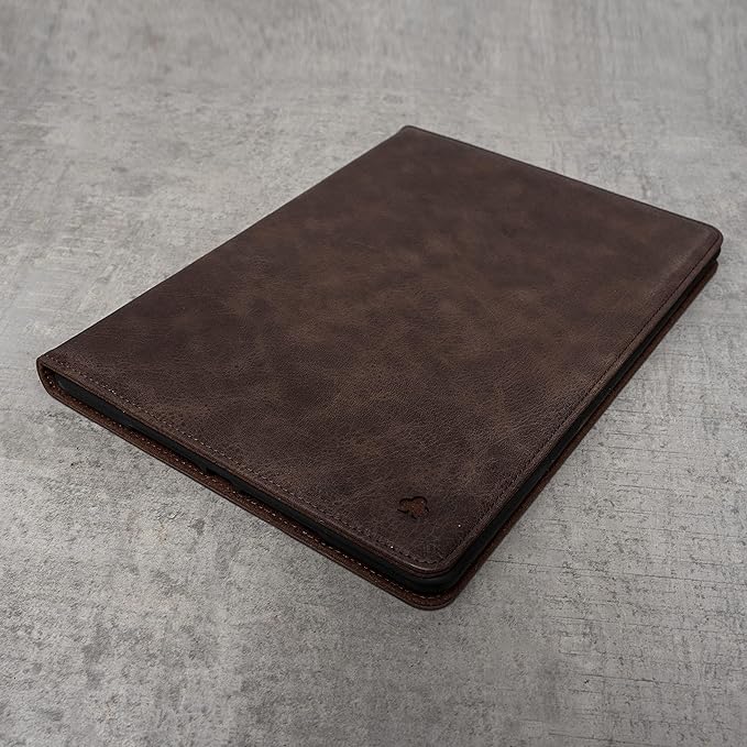 Porter Riley - Leather Case Compatible with iPad Pro 13" - M5 / M4 (2025/2024) Release. Premium Genuine Leather Stand/Cover/Flip Case (Chocolate Brown)