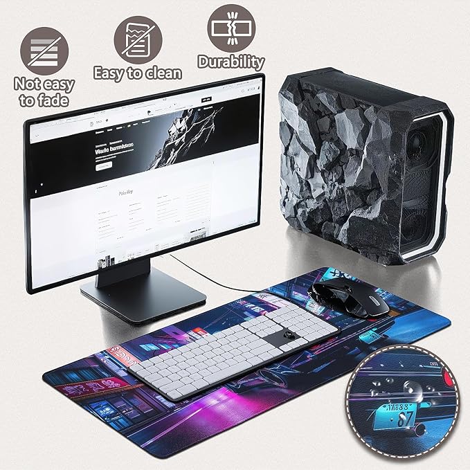 Gaming Mouse Pad - (31.5"×11.8") Sports Car Large Mouse Pads for Desk - Desk Mat for Keyboard and Mouse with Non-Slip Base, Desks Pad Matfor Game/Office & Home