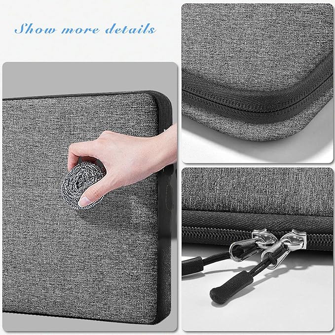 Hseok Laptop Sleeve 15.6 16 inch Case Compatible with MacBook Neo 16, MacBook Pro 16" M5/M4/M3/M2/M1, MacBook Air Pro 15", XPS 16, Most 15" 15.6" 16" Notebooks,Gray&Black