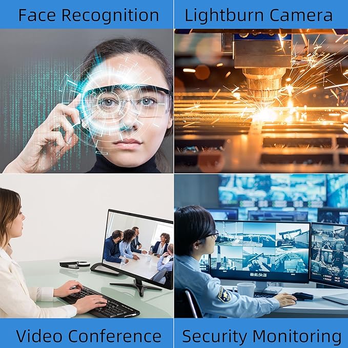 48MP Autofocus USB Camera - 4K UVC Mini Webcam with Metal Case, 8000x6000P 70 Degree No Distortion Lens PC Camera for Linux/Raspberry Pi, Plug & Play for Industrial/Lightburn/Video Conference