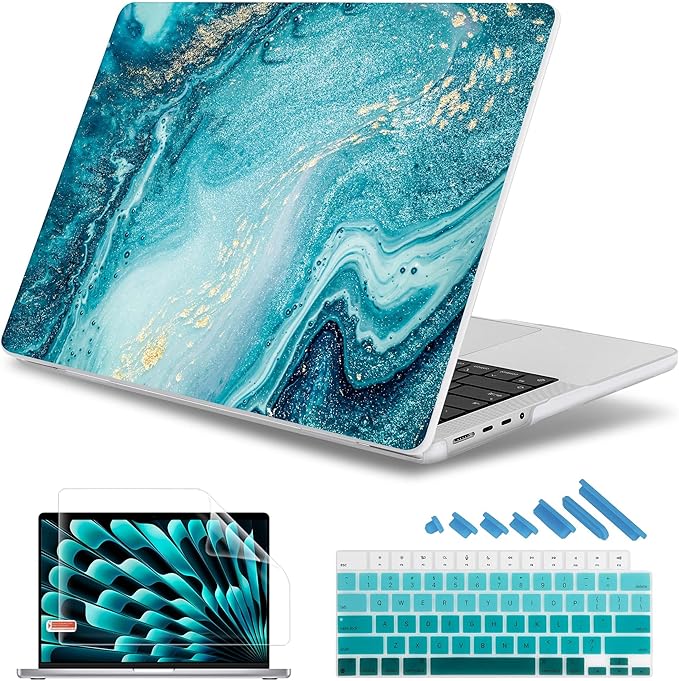 May Chen for 2026 MacBook Pro 14-inch M5 M4 M3 M2 M1 Pro/Max Chip, Release 2026 2025-2021, Model A3427 A3426 A3434 A3112 A3401 A3185, Plastic Hard Shell with Keyboard Cover, Blue Marble
