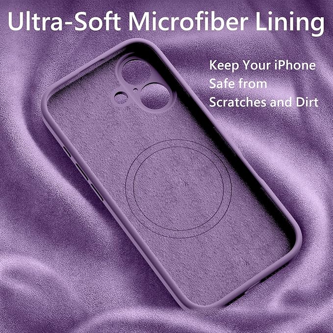 FireNova Magnetic for iPhone 17 Case, Compatible with MagSafe, [Integrated Silicone Camera Control Button] [Camera Protection] Anti-Scratch Microfiber Lining Phone Case, 6.3", Light Purple