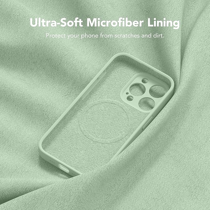 Magnetic for iPhone 15 Pro Case, Compatible with MagSafe, [Full Camera Protection][Screen Protector] Silicone Shockproof Protective Phone Case for iPhone 15 Pro 6.1", Light Cyan