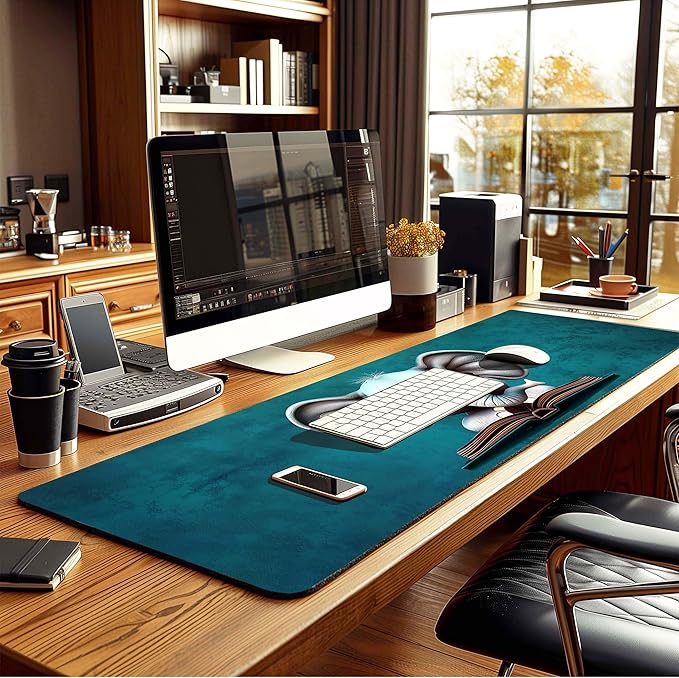 Elephant Mouse Pad Cute Large with Stitched Edges 31.5 x 11.8, Desk Pad Desk Mat for Desktop Decor and Accessories Workplace Home XXL Mouse Pad for Gaming Office Big Mousepad