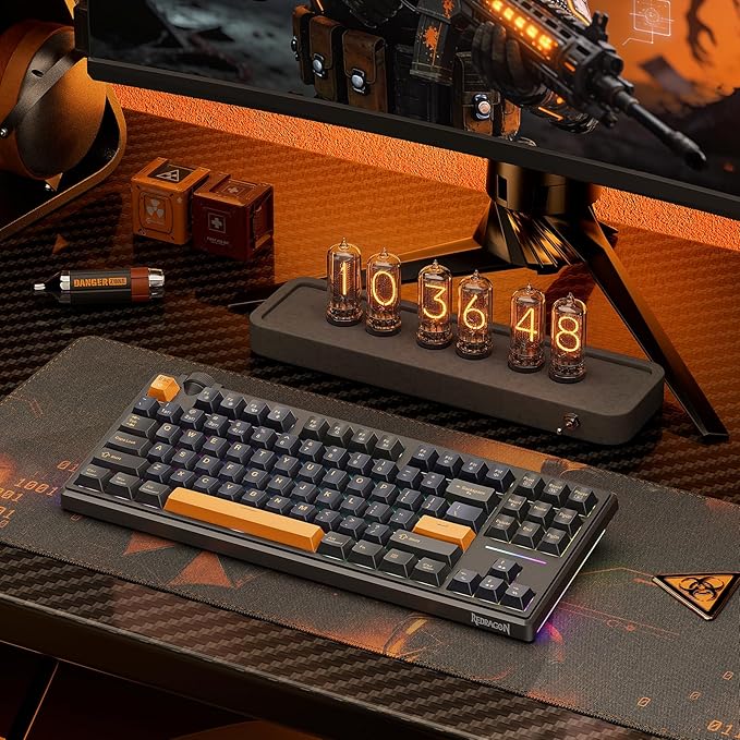 Redragon K716 Wireless Mechanical Keyboard with Knob, Gasket Gaming Keyboard in TKL Layout, Hot swap Pre-Lubed Switches, RGB Backlight, for PC/Mac (Black)