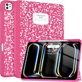 Soke Case for New iPad Pro 13 Inch (M5/M4, 2025/2024 Release), with Pencil Holder Trifold Stand Shockproof [Support Apple Pencil Charging + Auto Wake/Sleep], Soft TPU Back Cover, Book Hot Pink