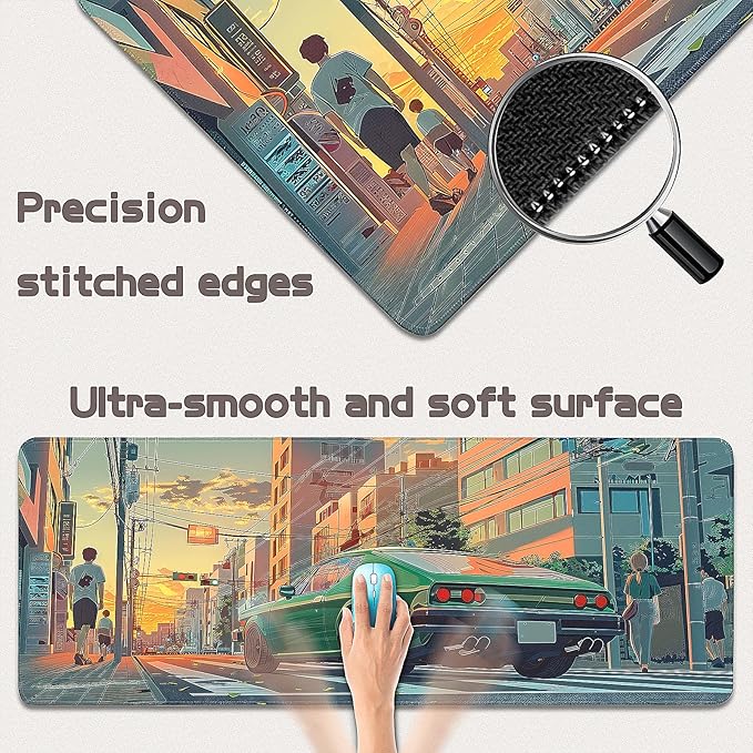Gaming Mouse Pad - (31.5"×11.8") Sports Car Large Mouse Pads for Desk - Desk Mat for Keyboard and Mouse with Non-Slip Base, Desks Pad Matfor Game/Office & Home