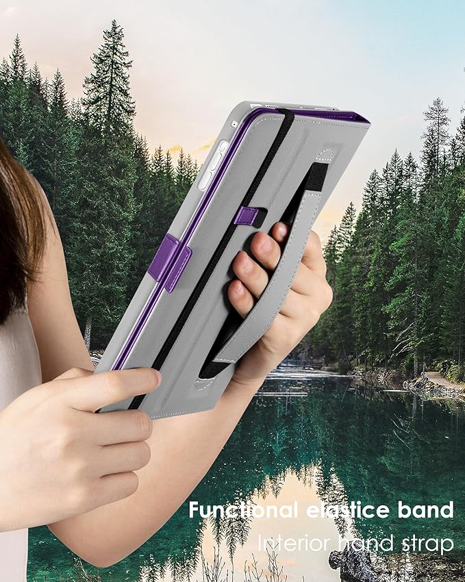 DTTO for iPad 9.7 Inch 5th/6th Generation 2018/2017 Case with Apple Pencil Holder, Premium Leather Folio Stand Cover Case for Apple iPad 9.7 inch, Also Fit iPad Pro 9.7/Air 2/Air - Dark Purple
