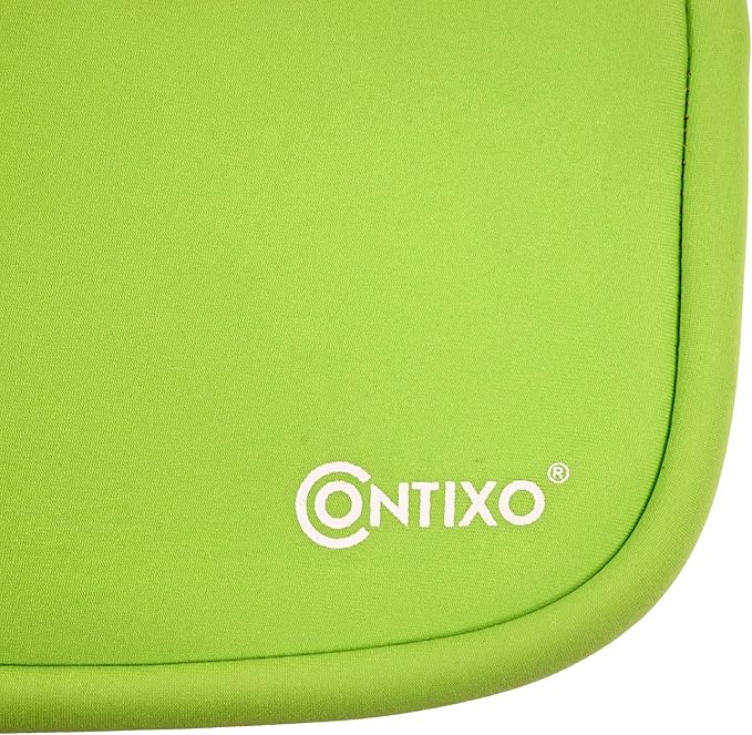 Contixo 10" Tablet Sleeve Bag - Compatible with Contixo K102 & K103 10-Inch Kids Tablets, Shockproof & Water-Resistant Protective Carrying Case with Accessory Pocket (Green)