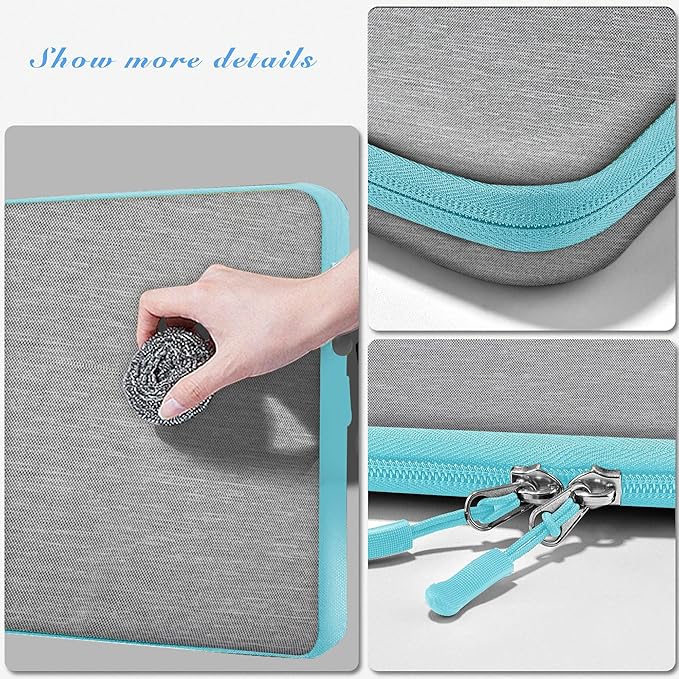 Hseok Laptop Case 13 Inch Sleeve Compatible with MacBook Neo 13, MacBook Air Pro 13 M5/M4/M3/M2/M1, iPad Pro Air 12.9" 13", XPS 13, Protective Computer Bag with Side Pocket & Dual Zippers,L02G02