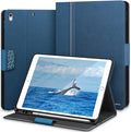 KingBlanc Case for iPad Air (3rd Generation) 10.5" 2019 / iPad Pro 10.5 inch 2017 Case with Apple Pencil Holder, Vegan Leather Smart Cover, Auto Sleep/Wake, Multi-Angle Folding, Blue