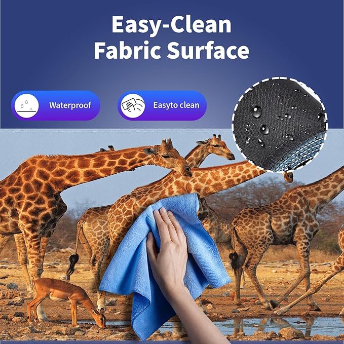 Extra Large Gaming & Office Mouse Pad (31.5" x 11.8") – A Group of South African Giraffes at a Waterhole, Premium XXL Desk Mat with Durable Stitched Edges & Smooth Surface & Anti-Slip Base