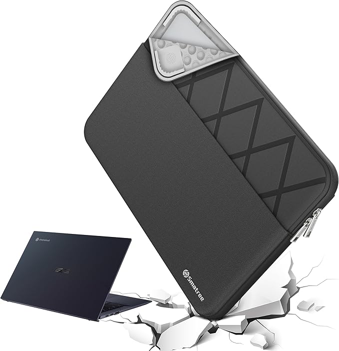 Smatree Laptop Sleeve for 14 inch ASUS Vivobook Go 14 Flip J1400, Case with Accessory Pocket, YKK Zipper, Patented Shockproof Design (E465)