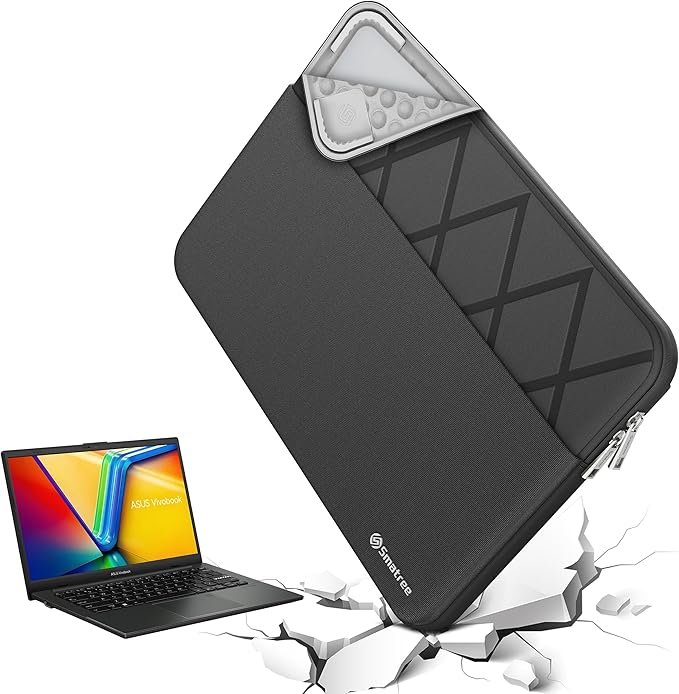 Smatree Laptop Sleeve for 14 inch ASUS Zenbook 14 Flip OLED UP3404, for 14 inch ASUS ExpertBook P5 P5405, Laptop Case with Accessory Pocket, YKK Zipper, Patented Shockproof Design (E457)