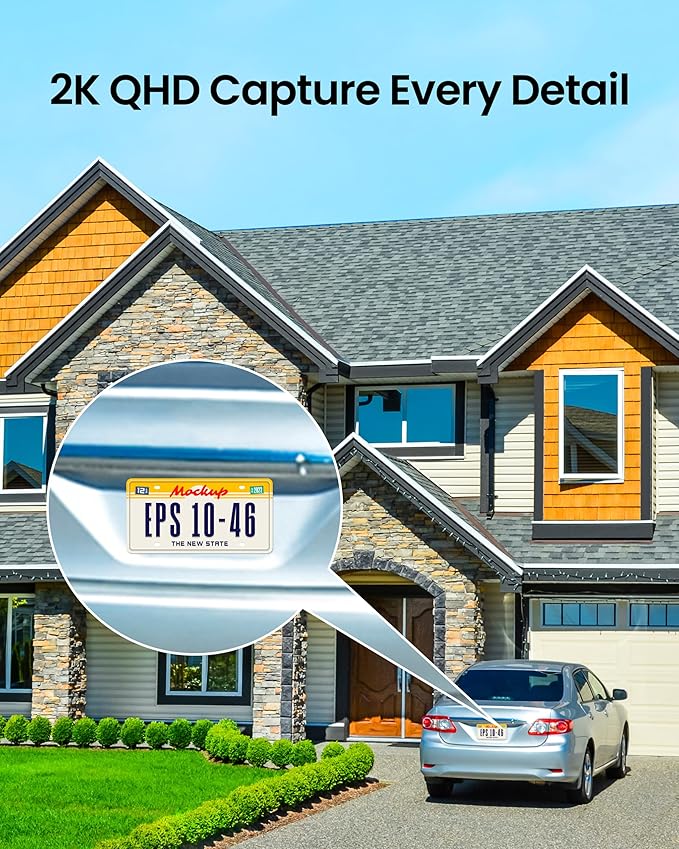 Camcamp 4MP Battery Powered WiFi Camera with Solar Panel, Spotlight, PTZ, 2-Way Audio, Smart Human Detection, Cannot Work Alone, Only Compatible SC23 Solar Security Camera System