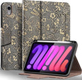 Gexmil Premium Leather Case for iPad mini 7 (A17 Pro) 2024 / iPad mini 6 Generation 2021 8.3 Inch,Pencil Holder, Magnetic Closure,Shockproof Cowhide Cover,Adjustable Stand,Butterfly Grey