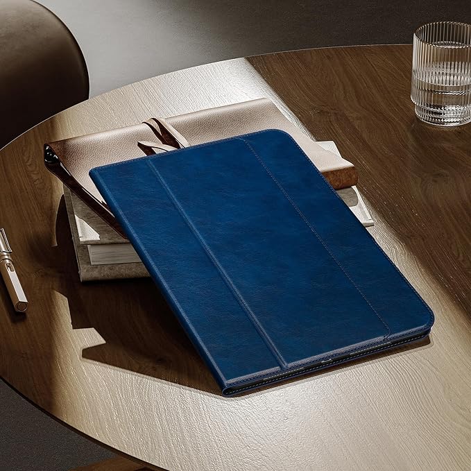 auaua Case for iPad Pro 11 Inch (M5/M4) 2025/2024, with Pencil Holder and Pocket, Multiple Angles Viewing, Magnetic Closure, Auto Sleep/Wake (Blue)