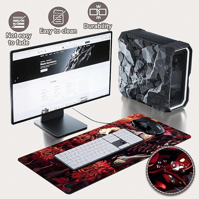 Gaming Mouse Pad - (31.5"×11.8") Skull Large Mouse Pads for Desk - Desk Mat for Keyboard and Mouse with Non-Slip Base, Desks Pad Matfor Game/Office & Home