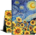 Case for iPad 9th Generation, for iPad 8th Generation Case, iPad 7th Generation case, for ipad case 9th Generation Multi-Angle View Adjustable Stand Auto Wake Sleep, Starry Night Sunflower