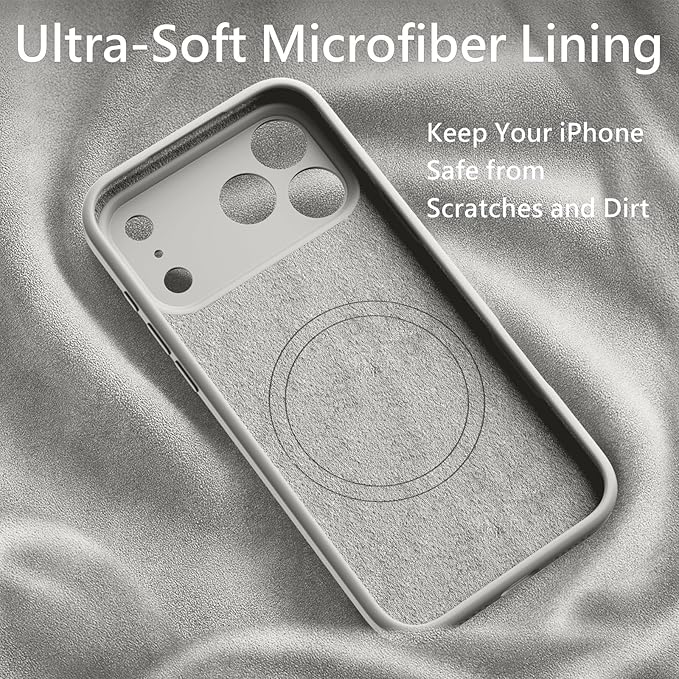 FireNova Magnetic for iPhone 17 Pro Max Case, Compatible with MagSafe, [Integrated Silicone Camera Control Button] [Camera Protection] Anti-Scratch Microfiber Lining Phone Case, 6.9", Natural Titanium
