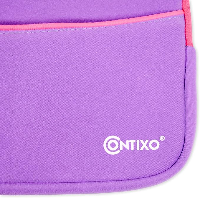 Contixo 10" Protective Sleeve Bag - Compatible with K102 & K103 Kids Tablets, Shockproof & Water-Resistant Carrying Case (Purple)